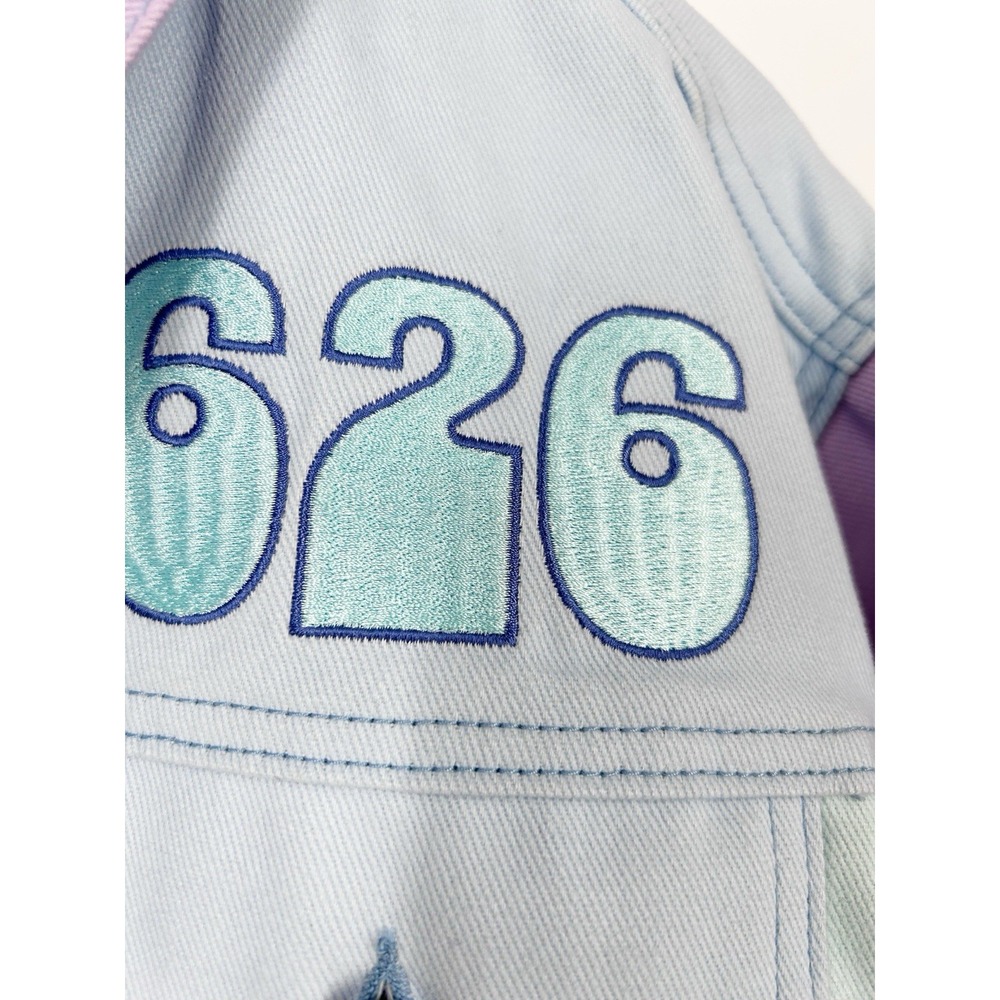 Disney Parks Hello Universe Stitch Button Up Denim Jacket Adult 1X Pastel NWT - Picture 3 of 9